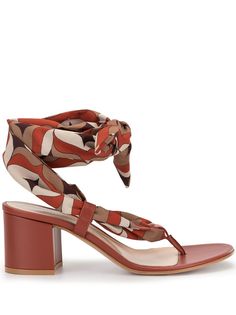 Gianvito Rossi босоножки с платочными завязками на щиколотке