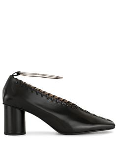 Jil Sander туфли-лодочки с квадратным носком и декоративной строчкой