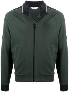 Ermenegildo Zegna куртка на молнии с вышитым логотипом