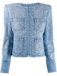 Balmain декорированная джинсовая куртка