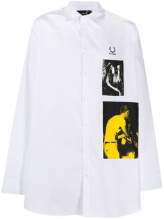 Raf Simons X Fred Perry рубашка оверсайз с графичным принтом