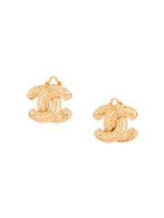 Chanel Pre-Owned серьги-клипсы с логотипом CC