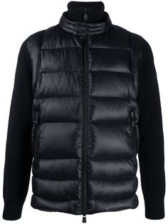 Moncler Grenoble куртка с высоким воротником и стегаными вставками