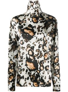 Edward Crutchley топ с высоким воротником и принтом