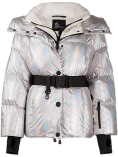 Moncler Grenoble пуховик с эффектом металлик