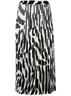 Proenza Schouler трикотажная юбка миди с зебровым принтом