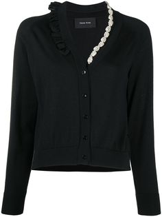 Simone Rocha кардиган асимметричного кроя с искусственным жемчугом