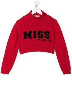 Miss Blumarine укороченный джемпер с логотипом