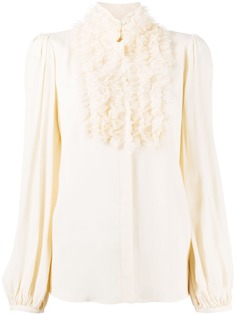 Elisabetta Franchi блузка с высоким воротником и оборками