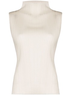 Pleats Please Issey Miyake плиссированный топ с высоким воротником