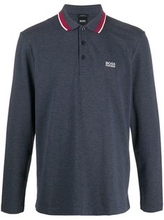 BOSS рубашка поло с отделкой в полоску