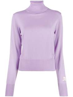 Courrèges свитер с высоким воротником и логотипом