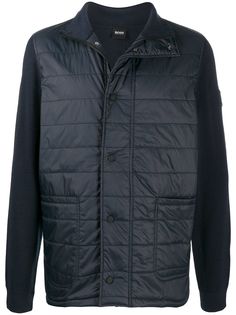 Boss Hugo Boss стеганая куртка с трикотажными рукавами