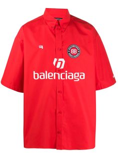 Balenciaga рубашка с короткими рукавами и принтом Soccer