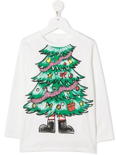 Stella McCartney Kids футболка с принтом Christmas Tree