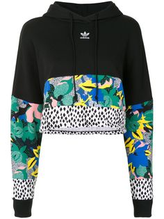 adidas укороченное худи со вставками