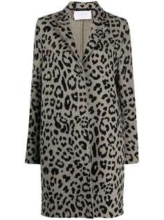Harris Wharf London однобортное пальто с леопардовым принтом