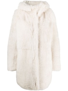 Yves Salomon Army фактурное однобортное пальто