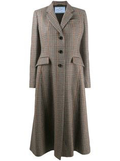 Prada однобортное пальто в клетку