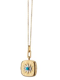 MONICA RICH KOSANN золотое колье Evil Eye Locket с бриллиантами и бирюзой