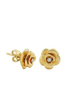 Sydney Evan золотые серьги-гвоздики с бриллиантами