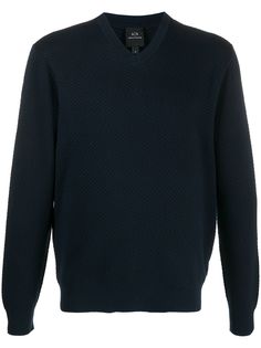 Armani Exchange джемпер в диагональную полоску с V-образным вырезом