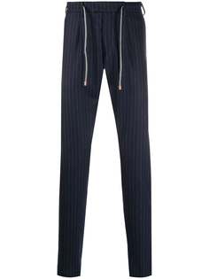 Eleventy брюки прямого кроя в тонкую полоску