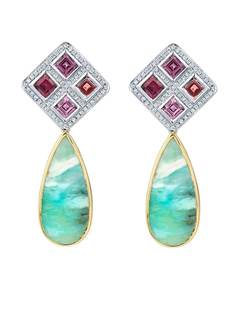 Emily Wheeler золотые серьги с опалом и бриллиантами
