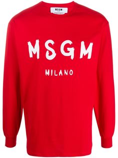MSGM футболка с длинными рукавами и логотипом