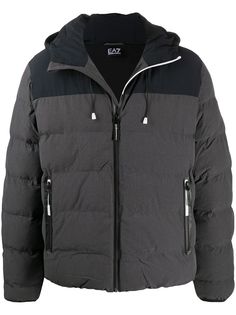 Ea7 Emporio Armani стеганая куртка в стиле колор-блок