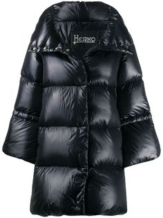 Herno пальто с дутым капюшоном на шнурке