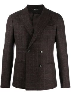Z Zegna двубортный пиджак в клетку
