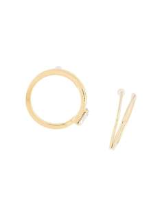 MM6 Maison Margiela серьги-кольца с кристаллами