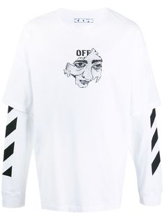 Off-White многослойная толстовка с графичным принтом
