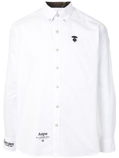 AAPE BY *A BATHING APE® рубашка на пуговицах с принтом