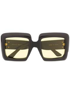 Gucci Eyewear солнцезащитные очки в массивной квадратной оправе