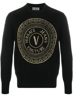 Versace Jeans Couture джемпер с логотипом вязки интарсия