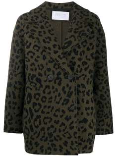 Harris Wharf London двубортный пиджак с леопардовым принтом