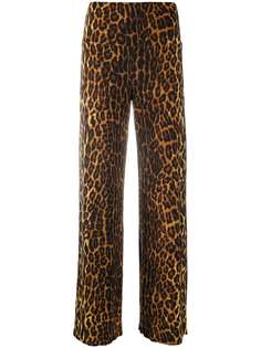 Norma Kamali прямые брюки с леопардовым принтом
