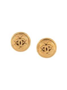 Chanel Pre-Owned серьги-клипсы 1990-х годов с логотипом CC