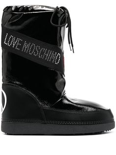 Love Moschino зимние сапоги со стразами