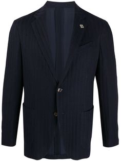 Lardini пиджак строгого кроя в рубчик