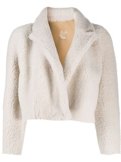 Off-White укороченная куртка из овчины