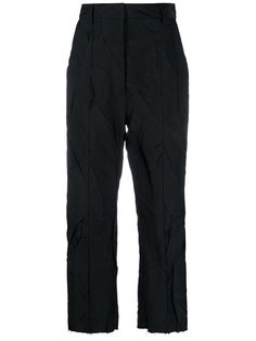 MM6 Maison Margiela укороченные брюки с жатым эффектом