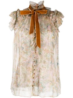 Zimmermann блузка с оборками и цветочным принтом