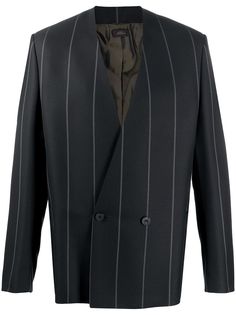 Ermenegildo Zegna двубортный пиджак в тонкую полоску