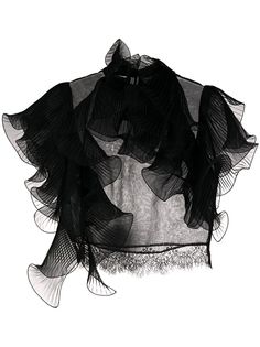 Alberta Ferretti полупрозрачный топ с оборками
