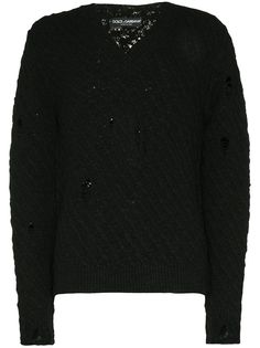 Dolce & Gabbana джемпер с V-образным вырезом и прорезями