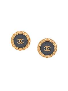 Chanel Pre-Owned серьги-клипсы 1993-го года с логотипом CC