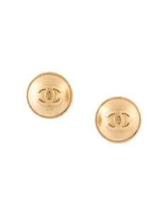 Chanel Pre-Owned серьги-клипсы 1995-го года с логотипом CC